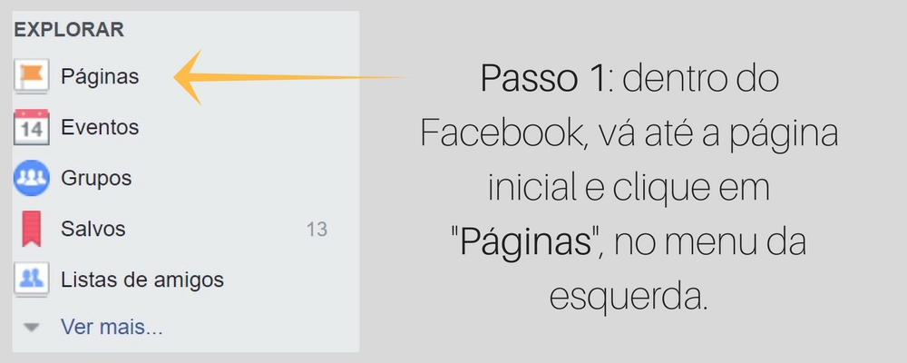 Passo 1 - autoescola no Facebook