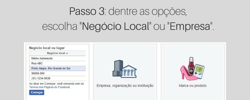Passo 3 - escolher negócio